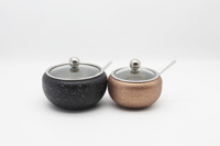 Gadgets de cuisine, boîte de rangement à épices en acier inoxydable 304 avec cuillère, pots à épices Village, sucrier avec couvercle en verre