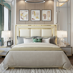 Lit double <span class=keywords><strong>de</strong></span> conception européenne moderne Lit Queen Size souple Meubles <span class=keywords><strong>de</strong></span> chambre à coucher Lits avec <span class=keywords><strong>matelas</strong></span> Queen Size avec tête <span class=keywords><strong>de</strong></span> lit - Product Image 6