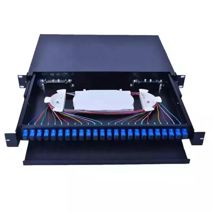 New slide drawer type optical fiber patch panel 24 port ODF fiber optic patch box ftth fiber optical termination box