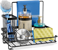 Égouttoir à éponge pour évier, panier de rangement pour désinfectant pour les mains, savon et brosse, égouttoir, fournitures de cuisine, étagère de rangement au sol, en acier inoxydable, simple