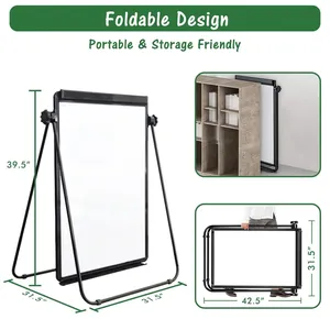 Double Sided Flipchart Easel Board Magnetic Dry Erase Board Portable Whiteboard Stand White Board