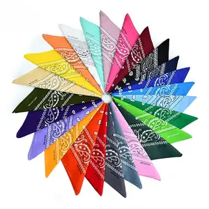 Wholesale Soft Polyester Print Own Logo Multifunctional Gradient Color Paisley Bandana