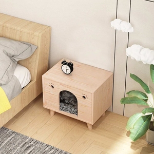 <span class=keywords><strong>Mesita</strong></span> <span class=keywords><strong>de</strong></span> <span class=keywords><strong>Noche</strong></span> Moderna <span class=keywords><strong>de</strong></span> Madera con Espacio para Mascotas, Ecológica, para Dormitorio o Sala <span class=keywords><strong>de</strong></span> Estar - Product Image 4