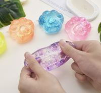 Jouet Squishy Patte de Chat en Silicone avec Poudre Dorée Scintillante et Logo Personnalisé, Figurine Animale Kawaii à Remontée Lente, Anti-Stress, Unisexe
