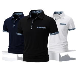 Camiseta de golf de poliéster/algodón de punto para hombre, de manga corta, con corte tridimensional, anti-bolitas, a la moda, para negocios, venta al por mayor - Product Image 1
