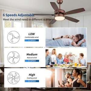 Ventilateur de plafond LED de luxe 48 pouces à moteur DC réversible, design européen, télécommande, cristaux invisibles rétractables, 3 éclairages modifiables, 6 vitesses - Product Image 4