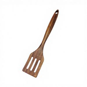 Utensilio de cocina de madera de acacia, espátula giratoria ranurada - Product Image 1