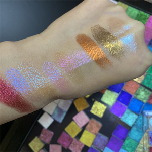 Mini du lịch Kích thước Duochrome màu DIY Palette 16mm vuông Chảo kích thước chuyển màu thay đổi trang điểm mỹ phẩm bóng mắt với hộp - Product Image 5