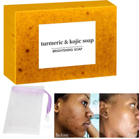 Savon Éclat au Curcuma et Acide Kojique Anti-Taches Foncées, Anti-Acné, Uniformise le Teint, Hydrate, Lisse la Peau, Nettoyage Profond, Fait Main