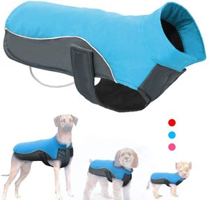 Cinta reflexiva impermeável, tecido oxford durável para uso do cão inverno quente de 8 camadas casaco esportivo jaquetas terno de neve para cães - Product Image 1