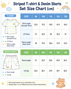 Ensemble d'été pour garçons : T-shirt rayé et short cargo en jean de coton <span class=keywords><strong>bleu</strong></span> délavé avec patch ours, tenues mignonnes pour enfants - Product Image 6