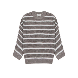 เสื้อกั๊กไหมพรมคอสูงแบบสั่งทำพิเศษ, เสื้อกล้ามถักลายทางผ้าฝ้ายแบบซิปสำหรับผู้หญิงขายส่ง - Product Image 2