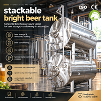 Cuve à bière brillante en acier inoxydable de qualité alimentaire, cuve à pression empilable horizontalement pour le stockage et la carbonatation de la bière