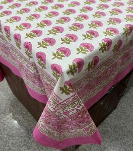 Nueva última tendencia Handblock impreso mantel de algodón OEM cubierta de mesa para fiesta en casa o Banquete Floral impreso ropa de cama - Product Image 2