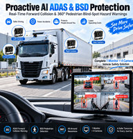 Système de caméra embarquée 4G AHD 10,1 pouces avec CarPlay, IA, ADAS, BSD, DMS, suivi GPS, alarme antivol de carburant, sirène et kit DVR pour camion