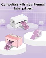 Autocollants pour étiquettes thermiques carrées violettes, étiquettes thermiques directes carrées auto-adhésives de 2 "x 2" avec ligne de perforation, 500 feuilles/rouleau