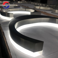 Panneau Lumineux Logo Led Personnalisé En Acier Inoxydable Lettre Rétro-Éclairé Extérieur Étanche Publicité Populaire Enseigne Illuminée