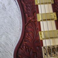 Guitare basse électrique R-Brand R10 sculptée à 4 cordes, finition érable mat, micros H-H, corps en acajou, touche en palissandre, dorée