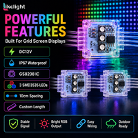 Pantalla LED de Malla RGB Programable para Exteriores de 20 mm GS8208 DC12V IP67 Resistente al Agua para Proyectos de Fachadas Digitales