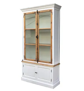 Высококачественная мебель для помещений, шкафчик с одной книжной полкой, деревянный книжный шкаф со стеклянными дверями
