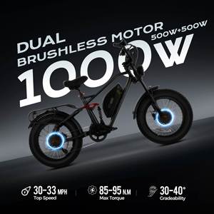 Nuevo Diseño Eahora Terra 2 48v 1000w Bicicleta Eléctrica de Doble Motor con Llantas Anchas, Híbrida para Carretera y Ciudad, de Largo Alcance - Product Image 2