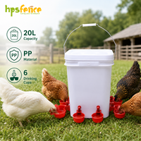 HPSFENCE Mangeoire automatique pour poulets en PP 20KG résistante aux UV avec support en PVC pour utilisation en intérieur/extérieur