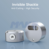 Cadenas rond en acier MK618 de 73 mm pour remorque, cadenas dissimulé pour garage et fourgonnette avec système à clé à disque, finition chrome satiné, 2 clés