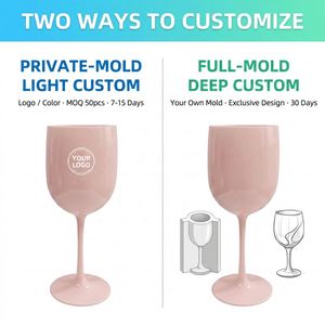 Gobelet à vin en plastique réutilisable de 450 ml avec logo personnalisé, couleur au choix, incassable, résistant aux chocs, sans BPA, en Tritan, flûte à champagne - Product Image 2
