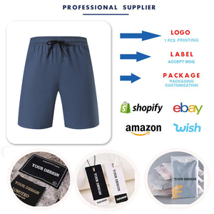 Shorts décontractés pour hommes 2026 en polyester avec élasthanne, logo imprimé, poches zippées, logo personnalisé - Product Image 2