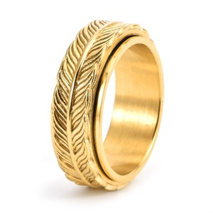 Stainless Steel fishtail Band <b>Ring</b> in Gold Silver Black Unisex Modern Style Daily Wear Fidget <b>spinner</b> <b>ring</b> - Product Image 5