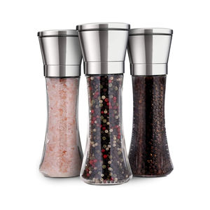 Vente flash : Moulin à sel et à poivre en acier inoxydable et verre, emballage individuel - Product Image 1