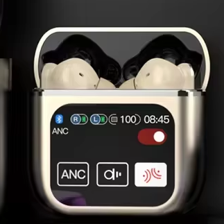 SE60 NEW Touch LCD Large Screen Bt Earphones with Noise Reduction and Transparency TWS in Ear Hands-free Call ANC Running