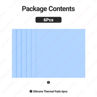 Jeyi Factory Paquete de 6 almohadillas térmicas de silicona 6,0 W/mK 100x100mm 6 espesores (0,5-2mm) Laptop/PC/SSD/GPU/IC Productos de refrigeración Stock