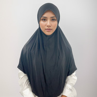 Hijab turban malaisien instantané de couleur unie pour dames musulmanes casquettes intérieures élastiques à double couche sous les chapeaux de fond de bonnet d'écharpe