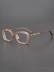 Gafas de Titanio Profesionales para <span class=keywords><strong>Hombre</strong></span> y Mujer, <span class=keywords><strong>Lentes</strong></span> Cuadradas Clásicas Anti-Reflejantes, Estilo Ejecutivo, Compatibles con Forma de Rostro Diamante - Product Image 5