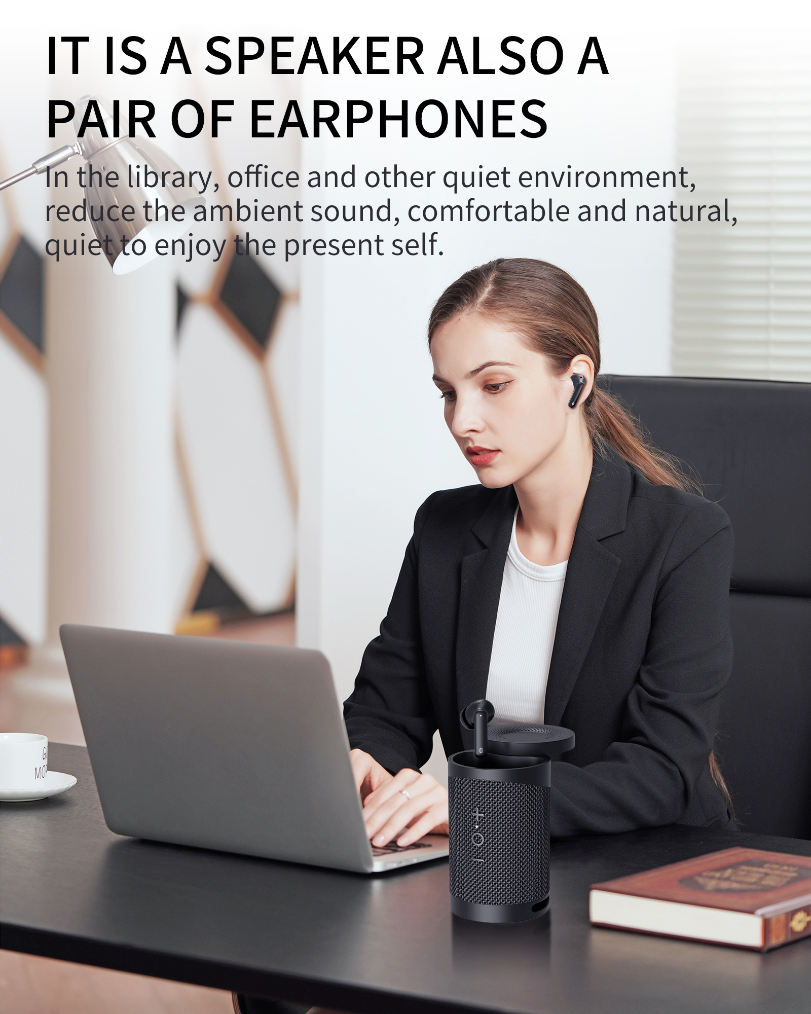Bass Wireless Earphone Speaker 3D Surround Subwoofer 4 Hours Talk Time