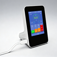 Medidor de CO2 para Interiores, Medidor Inteligente de Calidad del Aire 7 en 1 para CO2/TVOC/PM2.5/PM1.0/PM10/Temperatura |   Humedad y Tiempo para el Hogar y la Oficina