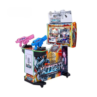 Simulateur de tir d'arcade à pièces à double joueur de 32 pouces Jeux de tir extraterrestre en bois pour enfants 220V Fonction d'amusement