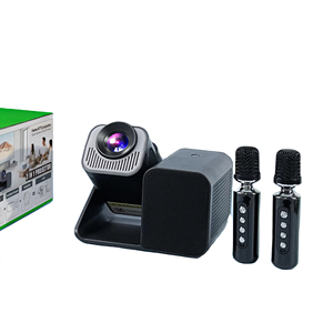 HT36 Portable <strong>Android</strong> 11 Mini Home Theater Smart <strong>Projector</strong> <strong>2</strong> Microphones for KTV KJ Karaoke VJ Voice Recording for Home - Product Image 1