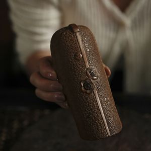 Cuillère à thé en bambou sculpté à la main, forme cylindrique, ustensile rétro pour la cérémonie du thé chinois, pour le thé de l'après-midi - Product Image 3