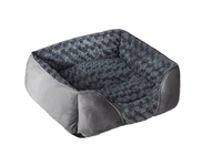 Lit pour animaux de compagnie classique carré solide, rembourré de mousse à mémoire de forme douce et chaude, imperméable et antidérapant, pour chien, en carton