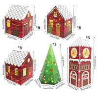 Boîtes cadeaux en carton pour Noël, pliables, pour bonbons, biscuits, en-cas, emballage 230 g/m², recyclables, boîte de l'avent