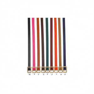 Cintura in PU con fibbia rettangolare alla moda da 2,5 cm per donna e uomo, abbigliamento casual con strass, cintura in plastica resistente - Product Image 3