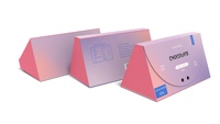 Dossiers en carton en forme de pyramide trigonale colorés, fermeture magnétique, matériaux recyclés pour les produits alimentaires (sucre, chewing-gum)