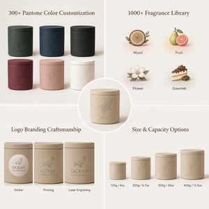 เทียนหอมในโถยิปซั่มแบรนด์ Urban Private Label กลิ่นพาสเทลทันสมัย สำหรับของขวัญ บูติก สินค้าพร้อมส่ง รับทำโลโก้ ขายส่ง - Product Image 2