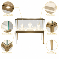 Vitrine de luxe pour bijoux avec verre trempé, design minimaliste pour bijouteries et salles d'exposition