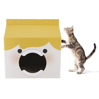 Haus förmige Fabrik benutzer definierte niedlichen Druck DIY Wellpappe Karton Haus für Katze mit Logo