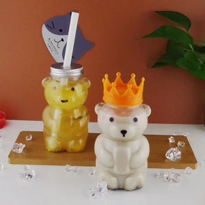Botella <span class=keywords><strong>King</strong></span>, Envase Personalizable para Fruta en Forma de Oso, Botellas de Plástico Vacías para Jugos, Tapa de Rosca de Aluminio, Grado Alimenticio, PET, para Refrescos y Bebidas Energéticas - Product Image 2