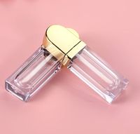 Tube à gloss à lèvres vide grande capacité, mini-contenant cosmétique haut de gamme doré pour rouge à lèvres et gloss DIY, logo personnalisé