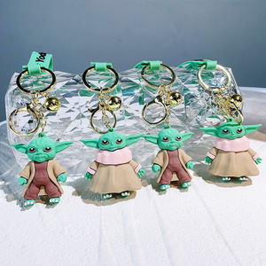 Vente chaude Décoration Cadeaux Anime Figure Souvenir 3d Bébé <span class=keywords><strong>Yoda</strong></span> Personnage Pvc Dessin Animé <span class=keywords><strong>Porte</strong></span>-clés - Product Image 1